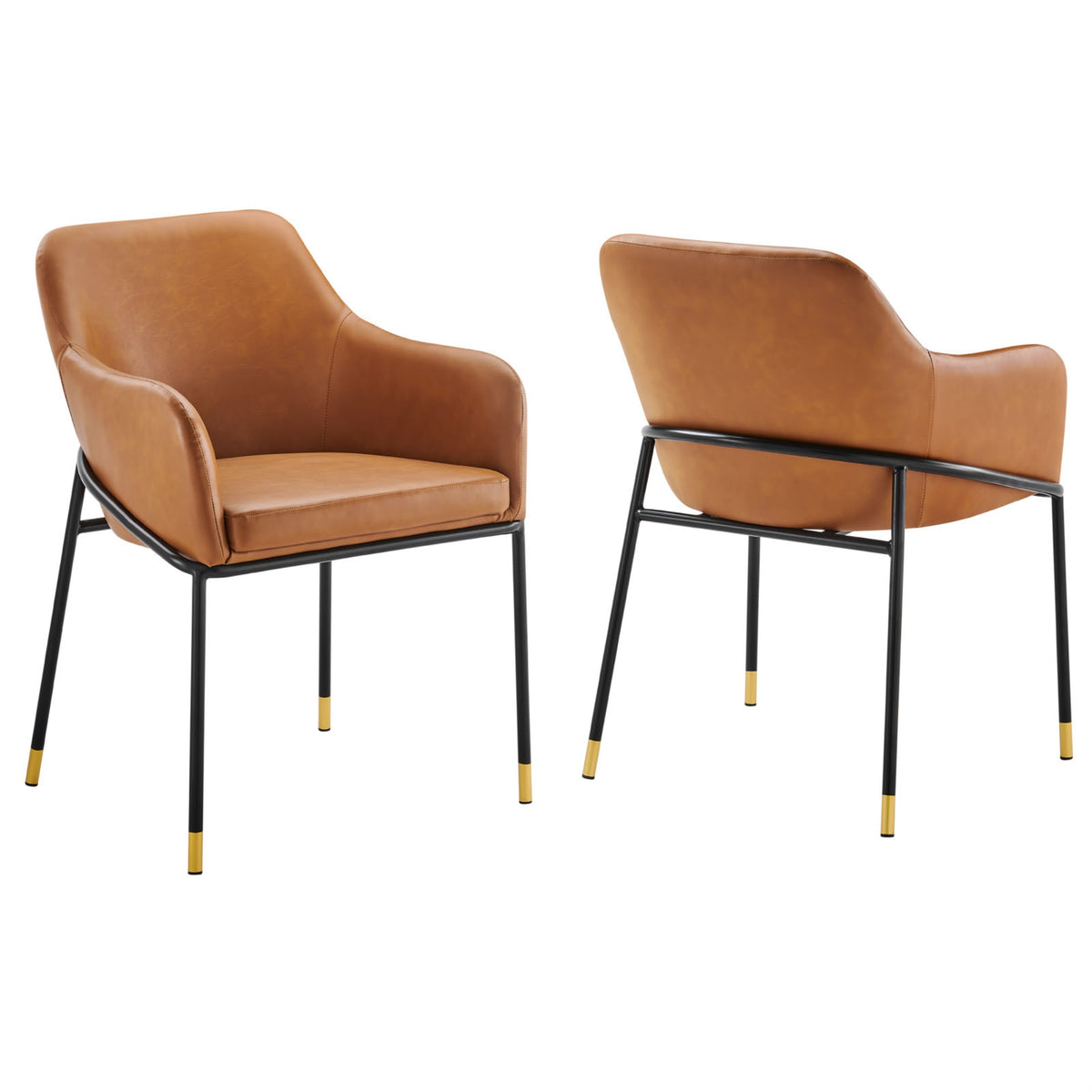 Stylish Jovi Vegan Leather Dining Armchair Set - Modern, Comfortable, and Durable