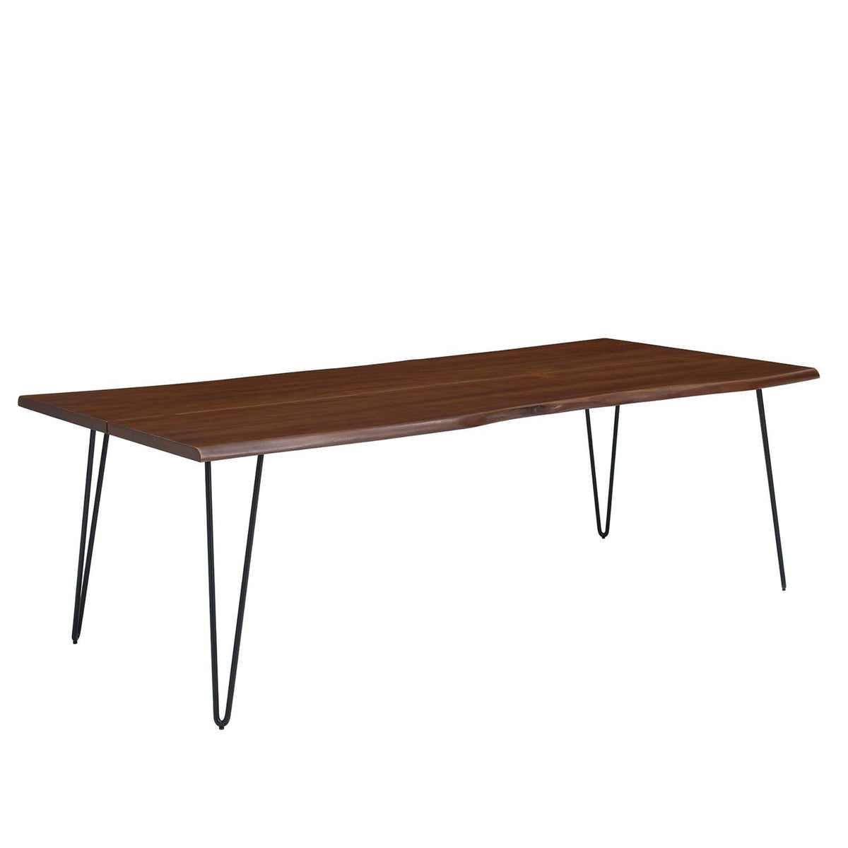 Ergode 96'' Live Edge Acacia Wood Dining Table - Organic Charm, Butterfly Joints, Mid-Century Hairpin Legs - Seats 10 - Assembly