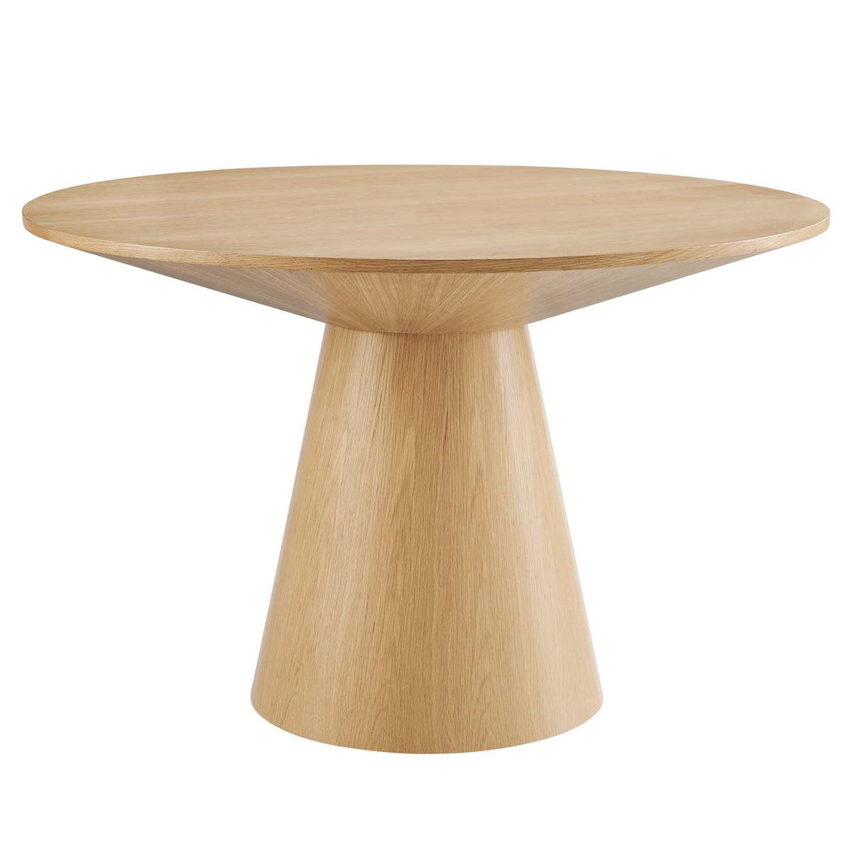 Ergode 47'' Round Dining Table - Modern Design, Sturdy MDF Construction, Wood Grain Veneer, Seats 4, Non-Marking Felt Mat
