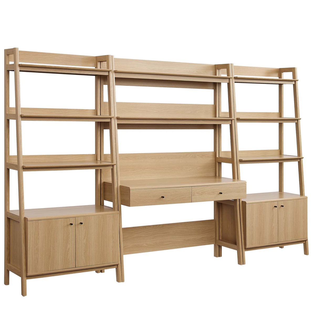 Ergode Collection: 3-Piece Wood Office Desk and Bookshelf Set - Enhance Productivity with Elegant Design, Ample Storage, and Dur