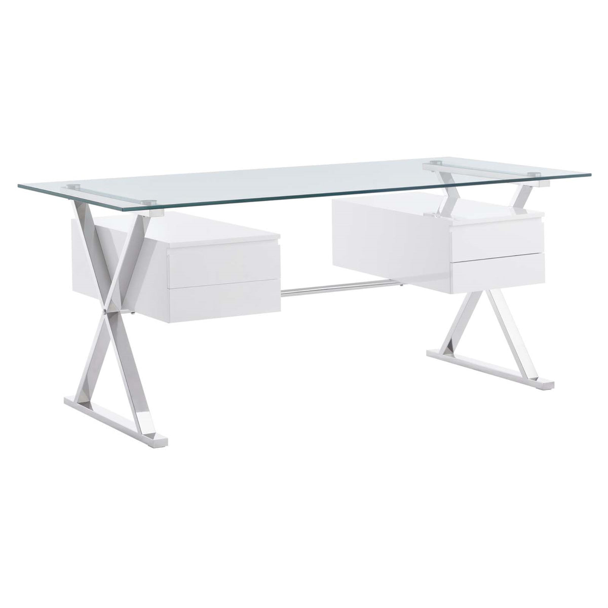 Sector 71'' Glass Top Glass Office Desk