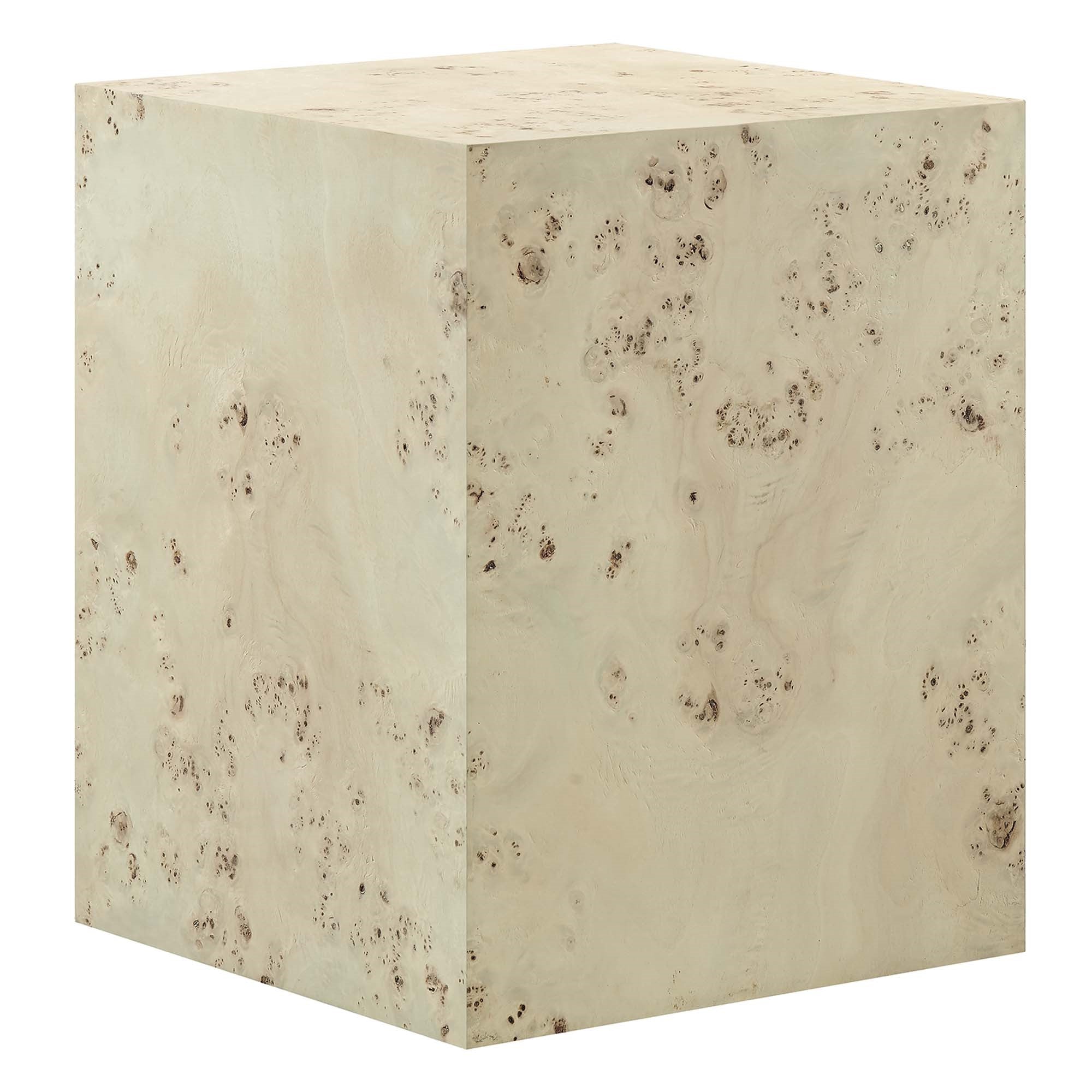 Cosmos 16'' Square Burl Wood Side Table