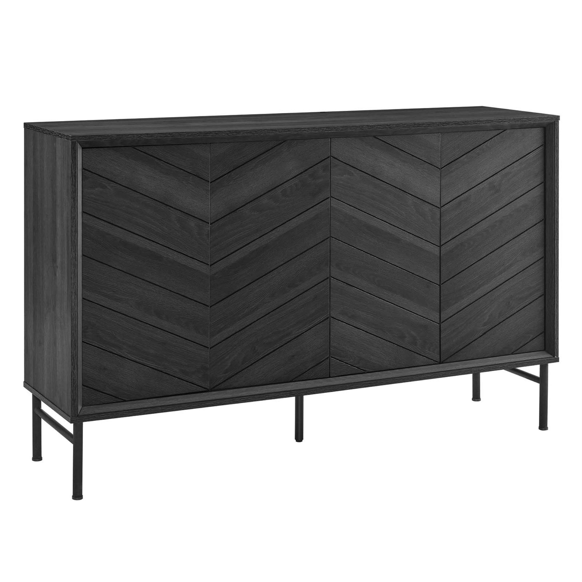 'Ergode Chevron Sideboard - Versatile & Stylish with Geometric Chevron Design, Ample Storage Space, Durable Construction''