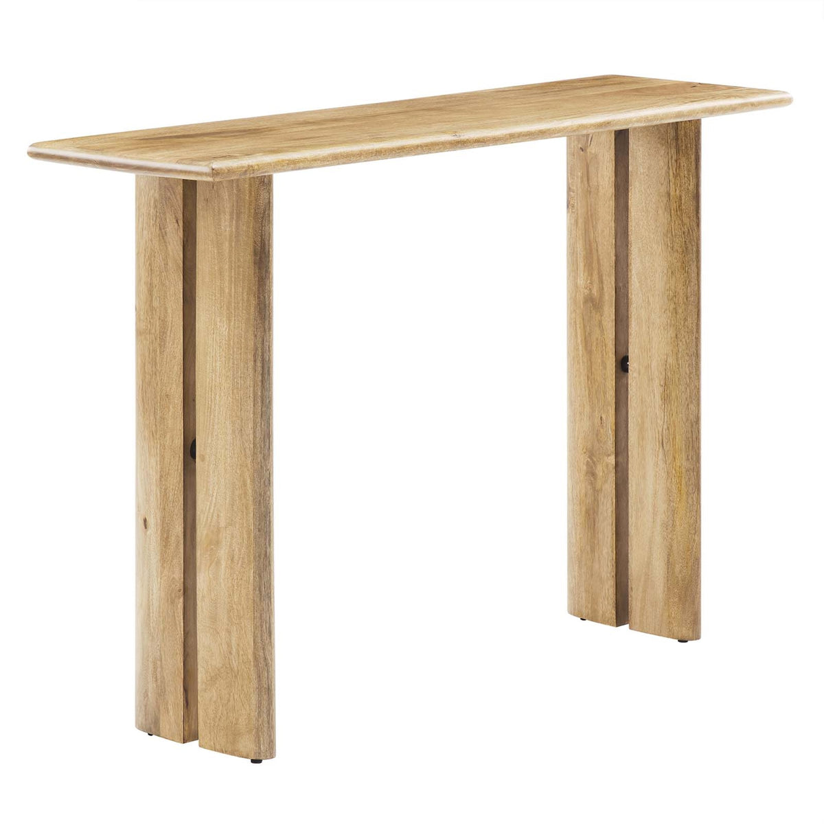 Ergode Wood Console Table - Natural Beauty | Mango Wood | Adjustable Foot Pads | Modern Farmhouse | Assembly Required