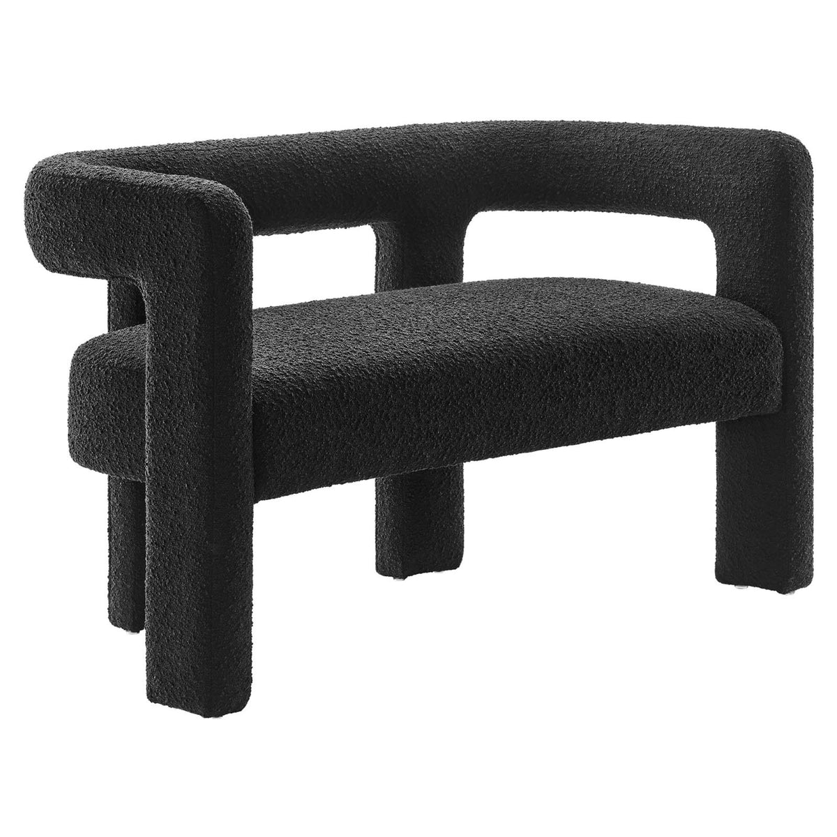 Ergode Boucle Loveseat: Comfortable & Stylish Two-Seater Sofa with Wooden Frame, Sinuous Spring Support, Dense Foam Padding. Non