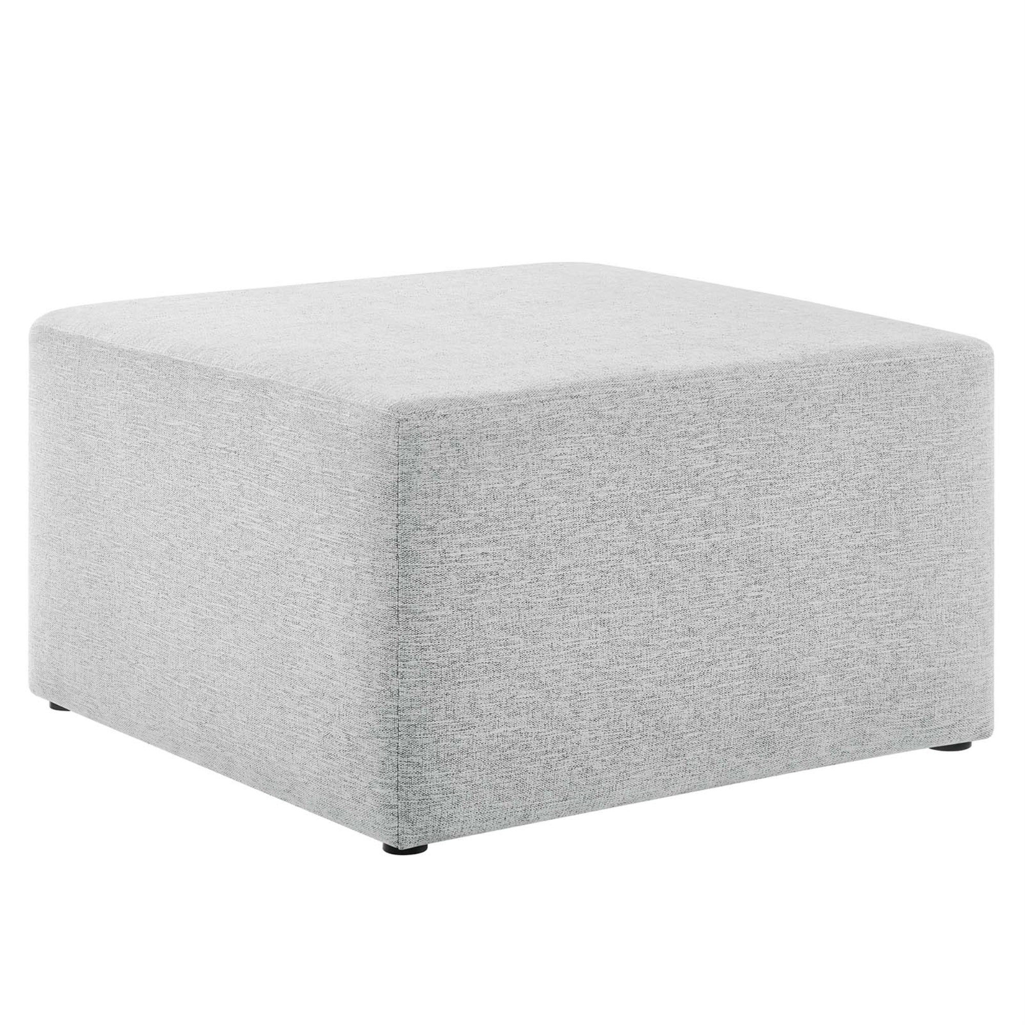 Callum Large 28'' Square Woven Heathered Fabric Upholstered Ottoman