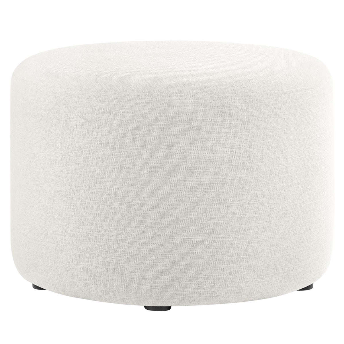 Callum Large 23'' Round Woven Heathered Fabric Upholstered Ottoman