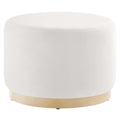Tilden Large 23'' Round Performance Velvet Upholstered Ottoman