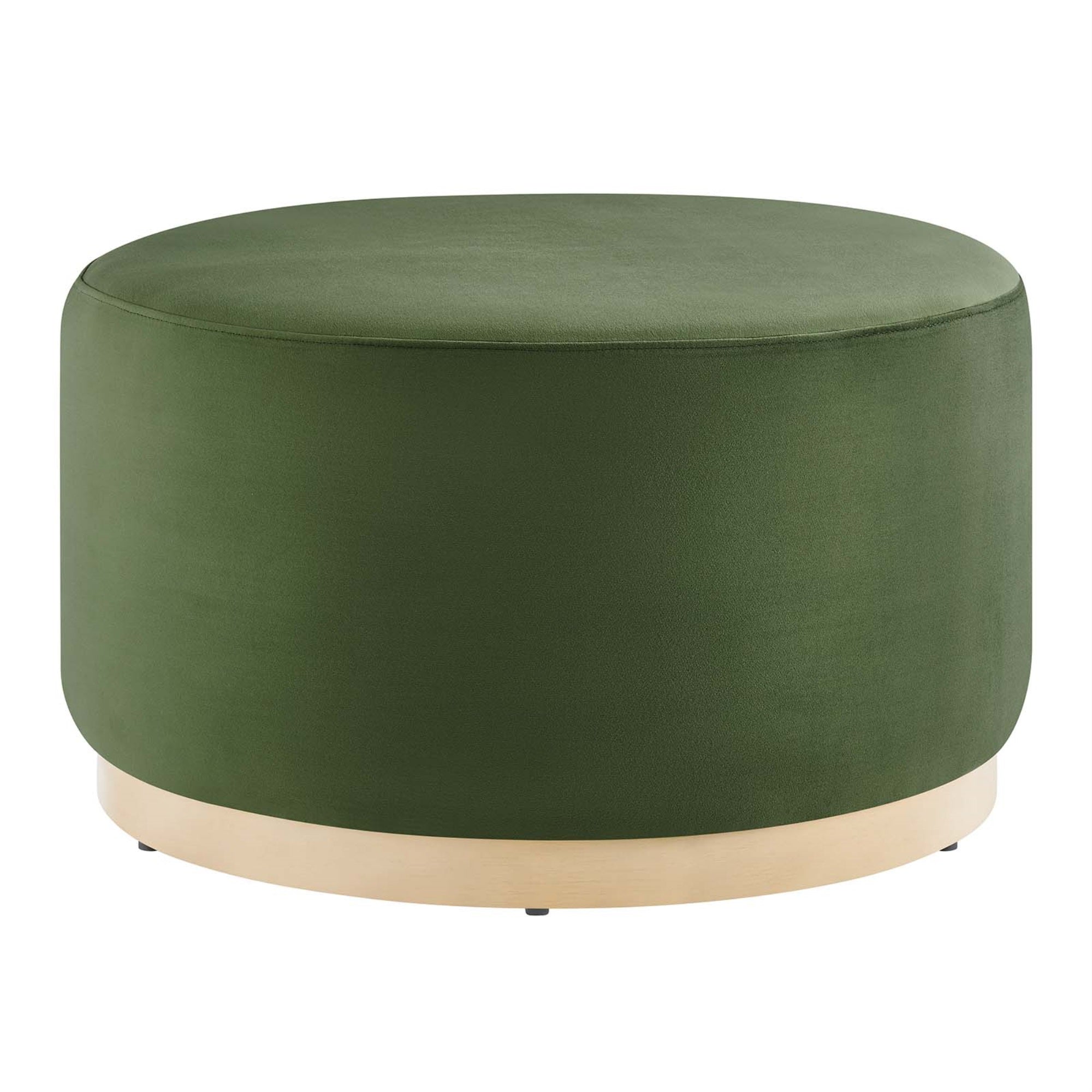 Tilden Large 29'' Round Performance Velvet Upholstered Ottoman