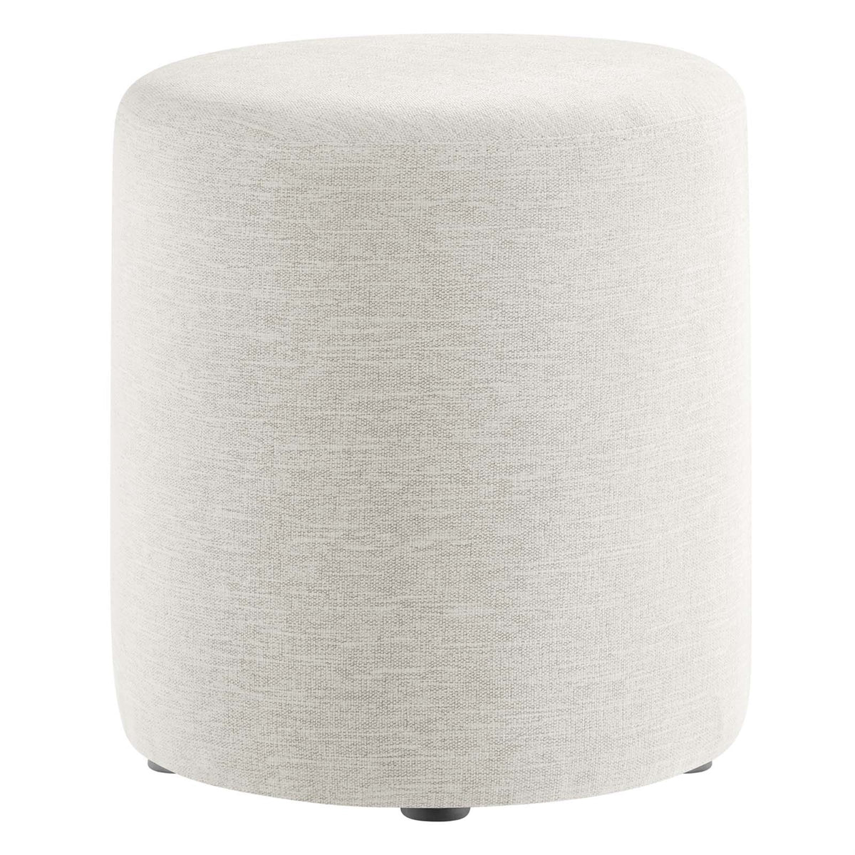 Callum 16'' Round Woven Heathered Fabric Upholstered Ottoman