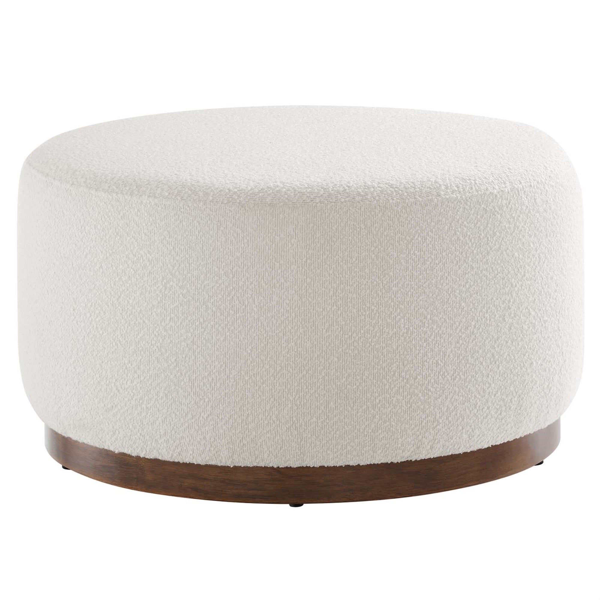 Tilden Large 29'' Round Boucle Upholstered Ottoman