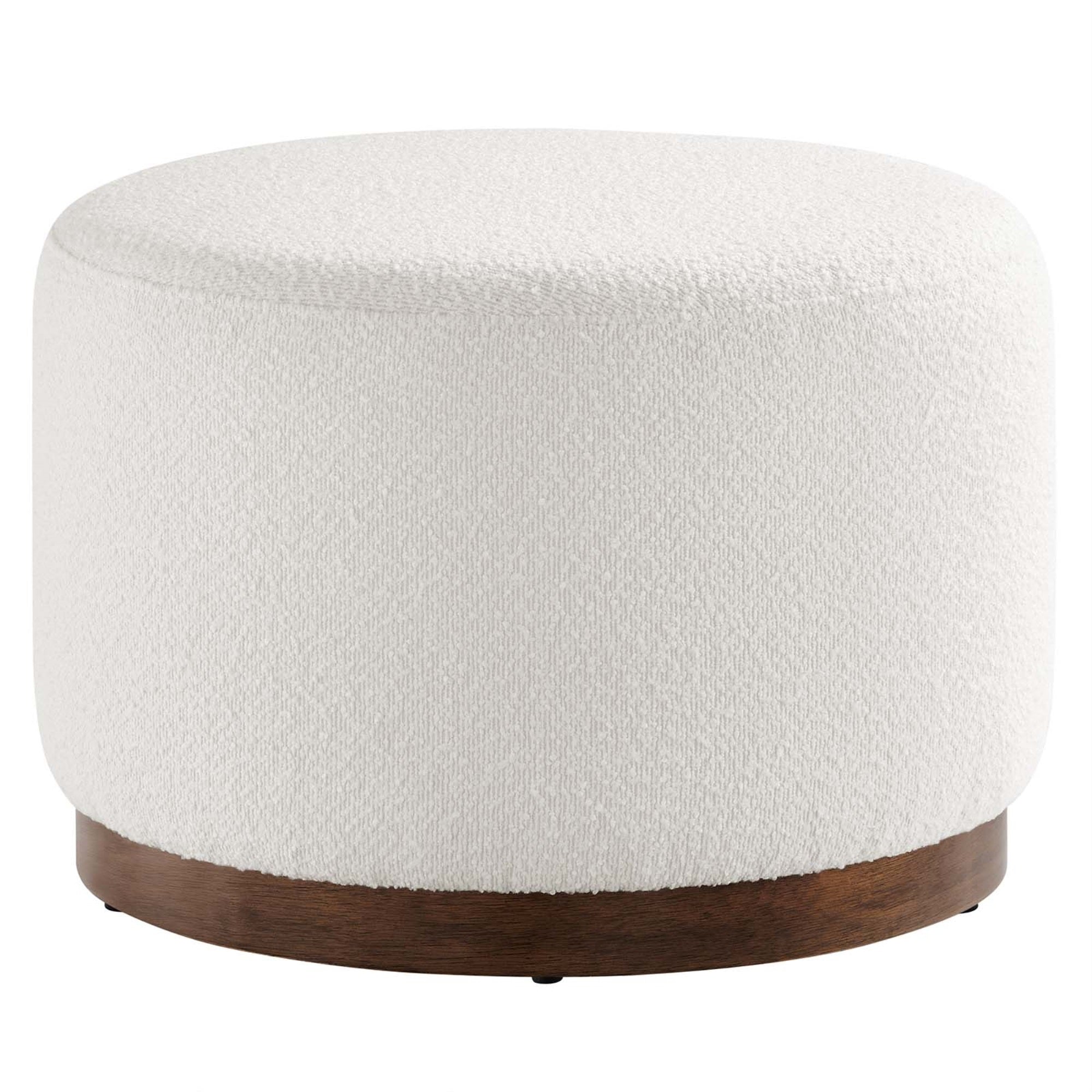 Tilden Large 23'' Round Boucle Upholstered Upholstered Ottoman