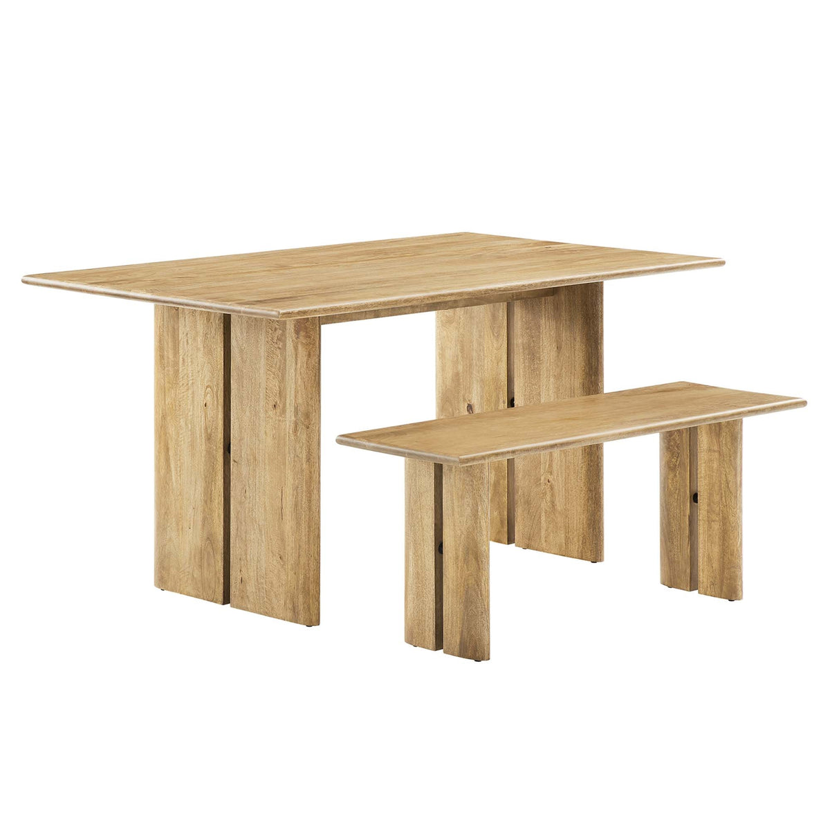 Amistad 60'' Wood Dining Table and Bench Set