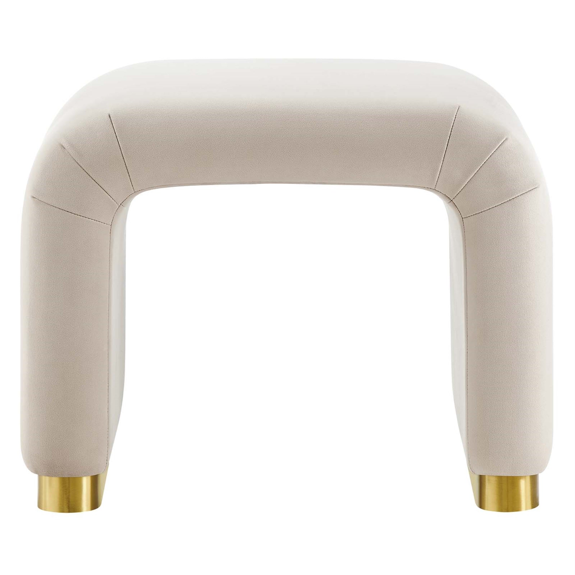 Modway EEI-6733-BRA-ALM Koda Performance Velvet Waterfall Stool, Brass Almond