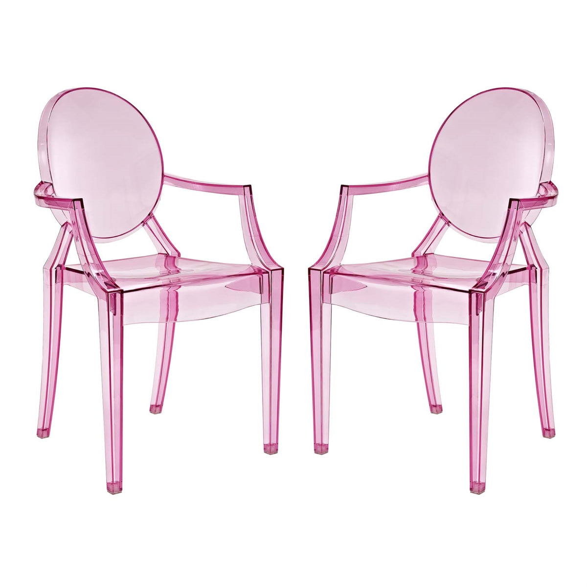 Ethereal Fusion of Artistry and Elegance: Casper Chair Set - Durable Indoor/Outdoor Armchairs for Modern Living Spaces - Pink (S