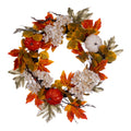 22 Inch  Fall Pumpkin Hydrangea Wreath