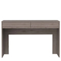 TUHOME Acre Computer Desk, Two Drawers, Countertop Desk, Light Grey, For Office