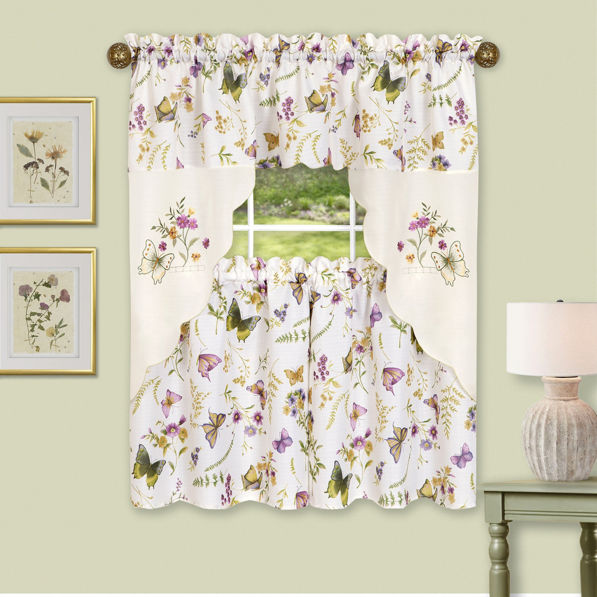 Enchanted  Embellished Tier And Swag  Set  58X36