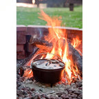 8-Quart Deep Seasoned Cast Iron Dutch Oven with Lid and Metal Handle