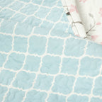 King Size Reversible Polyester Lightweight Floral Birds 3 Piece Quilt Set