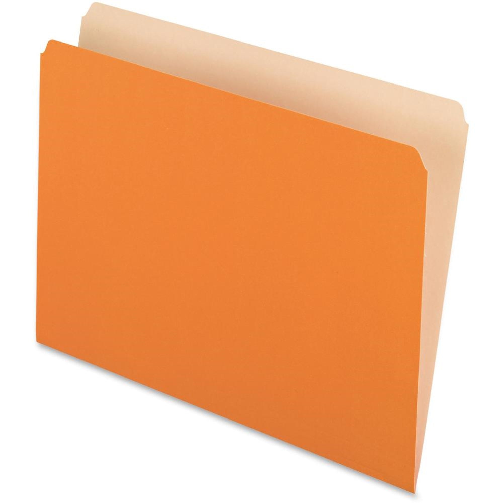 Pendaflex Letter Recycled Top Tab File Folder - 8 1/2 X 11 - Orange - 30% Recycled - 100 / Box