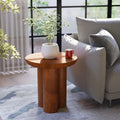Relso Gaia Round End Table For Living Room And Farmhouse | Solid Mango Wood For Rustic Elegance | Ideal For Side Tables, Nightstands & More | Wood Side Table Round For Bedroom (Walnut)-like New