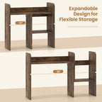 Expandable Desktop Bookshelf with Open Storage Cubes
