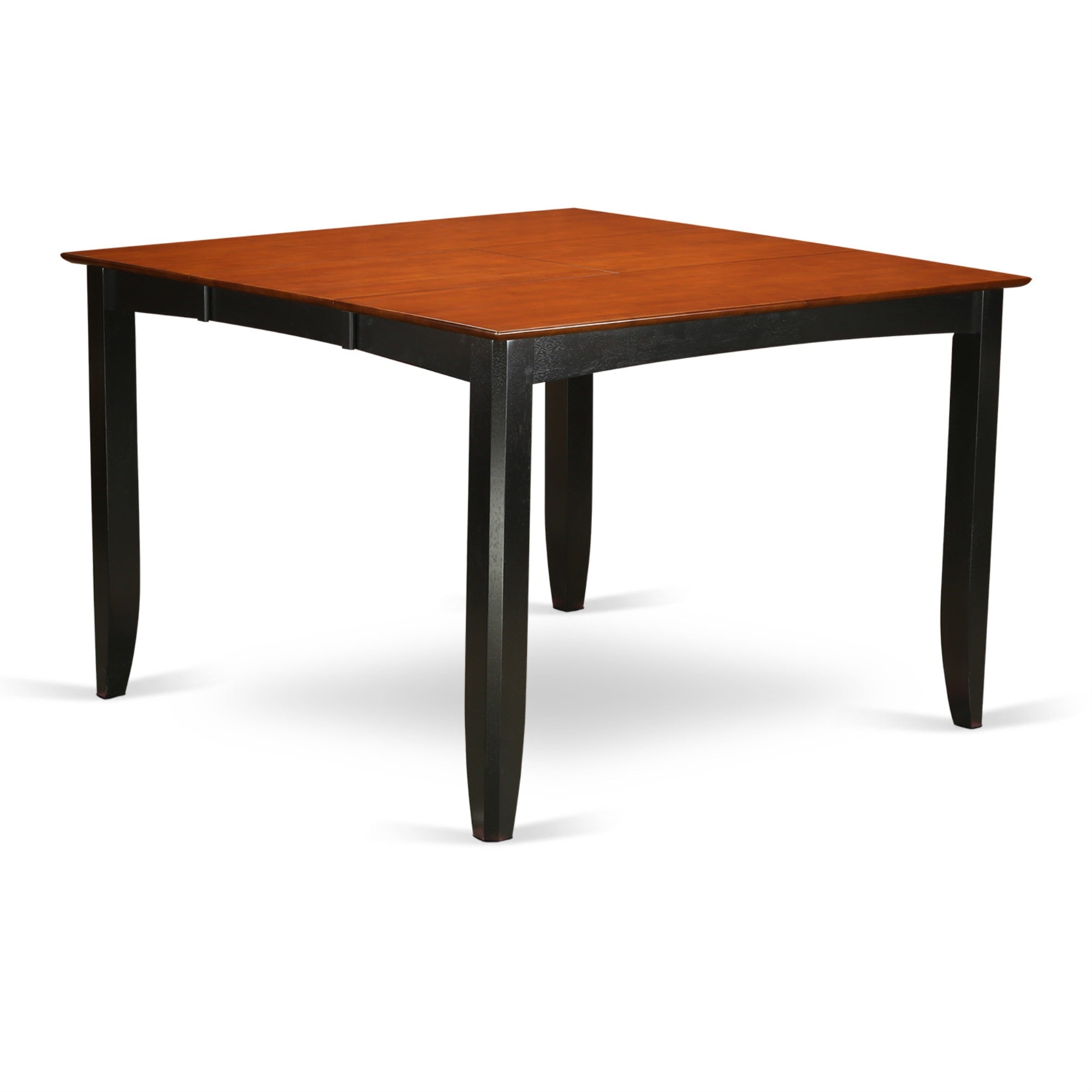 East West Furniture FAIR7-BLK-W Fairwind 7 Piece Kitchen Counter Height Set Consist of a Square Pub Table with Pedestal and 6 Dining Room Chairs, 54x54 Inch