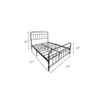 Full size Farmhouse Black Metal Bed Frame with Rounded Headboard Footboard