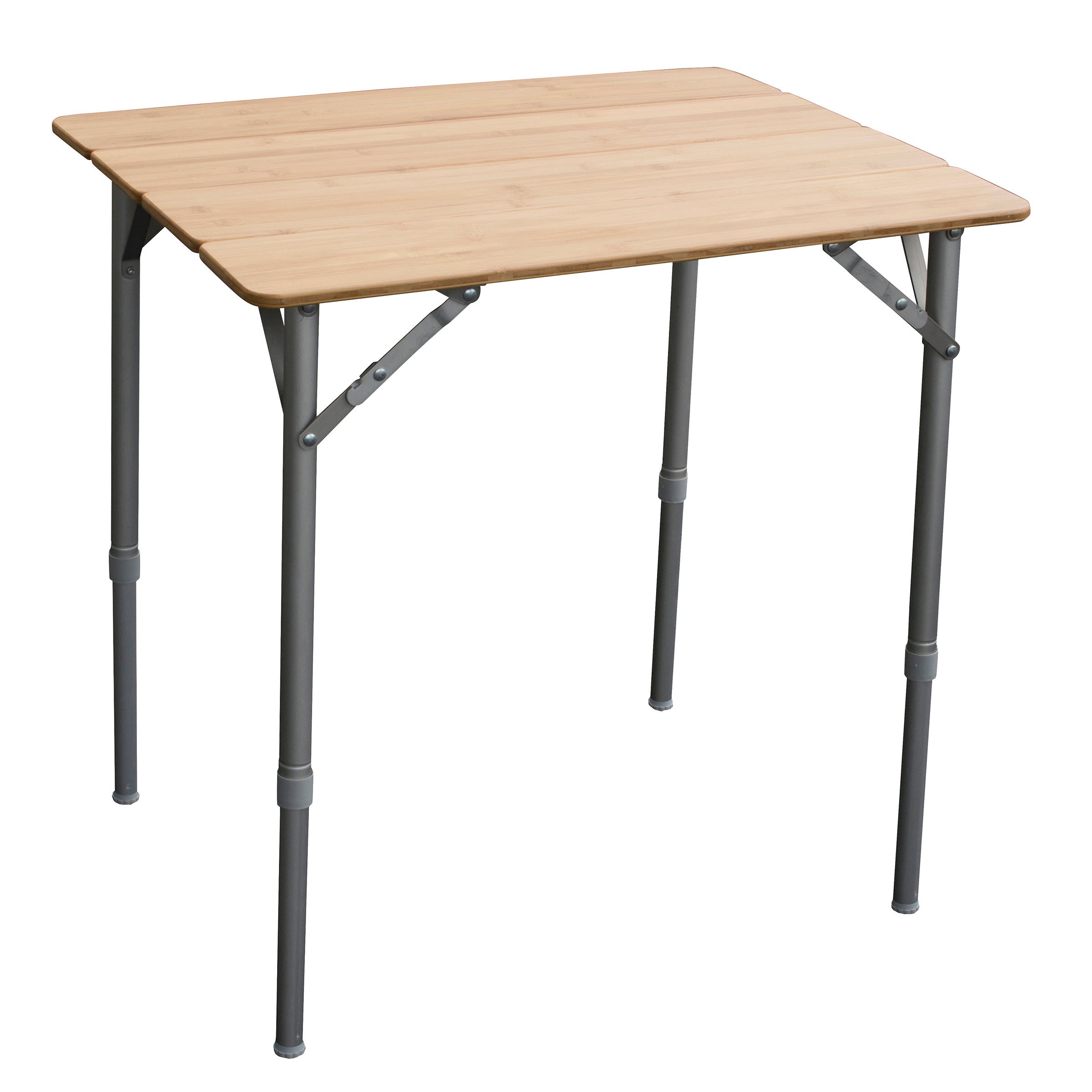 25.75 x 17 Inch Adjustable Height Folding Bamboo Table With Carry Bag