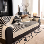Vertical Stripes Sectional Sofa Cover Slipcover - Non-Slip, Fits L-Shape Couches