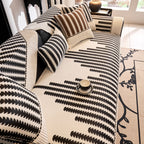 Vertical Stripes Sectional Sofa Cover Slipcover - Non-Slip, Fits L-Shape Couches