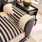 Vertical Stripes Sectional Sofa Cover Slipcover - Non-Slip, Fits L-Shape Couches