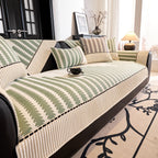 Vertical Stripes Sectional Sofa Cover Slipcover - Non-Slip, Fits L-Shape Couches