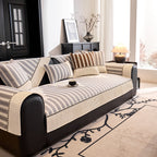 Vertical Stripes Sectional Sofa Cover Slipcover - Non-Slip, Fits L-Shape Couches