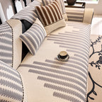 Vertical Stripes Sectional Sofa Cover Slipcover - Non-Slip, Fits L-Shape Couches