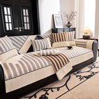 Vertical Stripes Sectional Sofa Cover Slipcover - Non-Slip, Fits L-Shape Couches