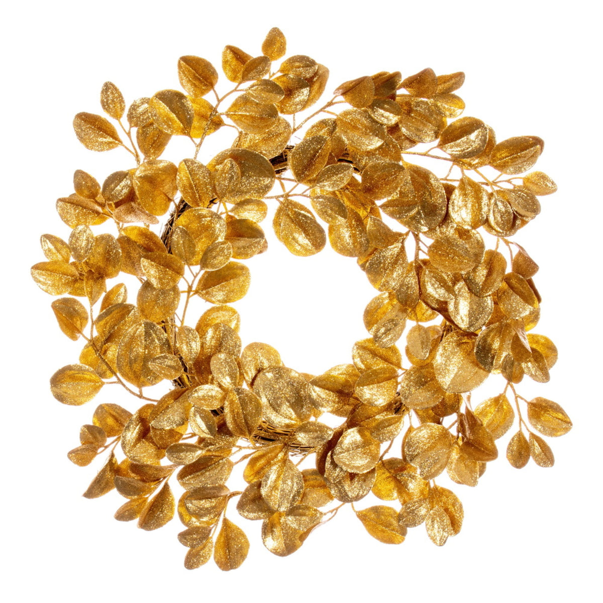 24 Inch  Gold Dogwood Glitter Wreath