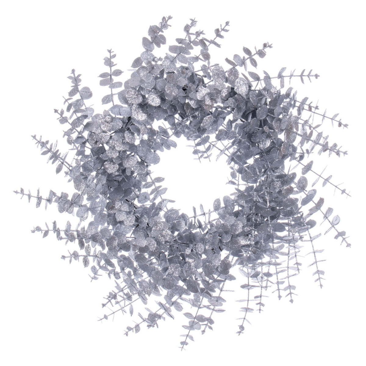 24 Inch  Silver Eucalyptus Glitter Wreath
