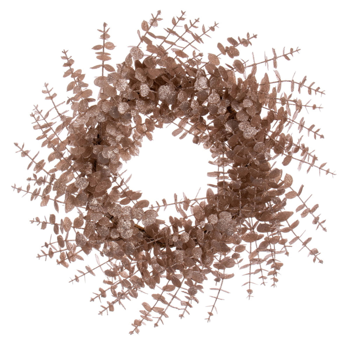 24 Inch  Cafe Latte Eucalyptus Glitter Wreath