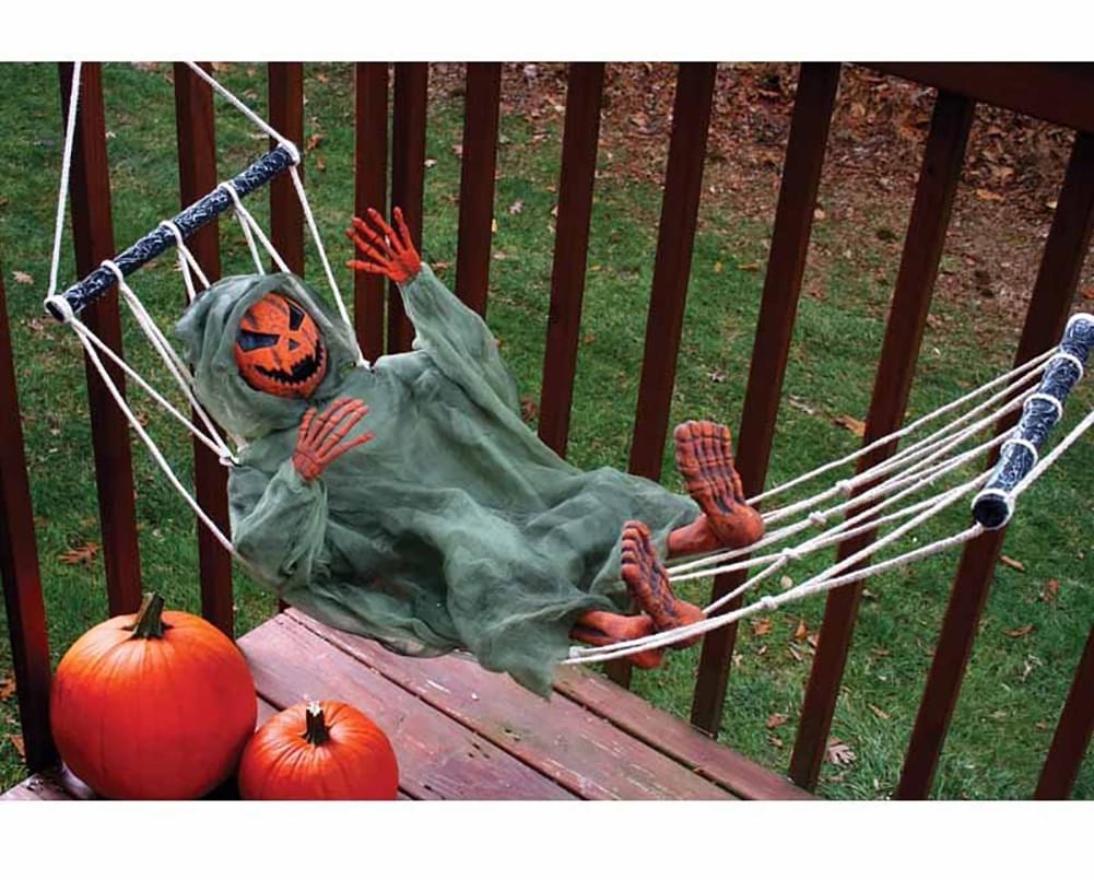 Lazy Bones Pumpkin Man In 64 Hammock Halloween Dcor
