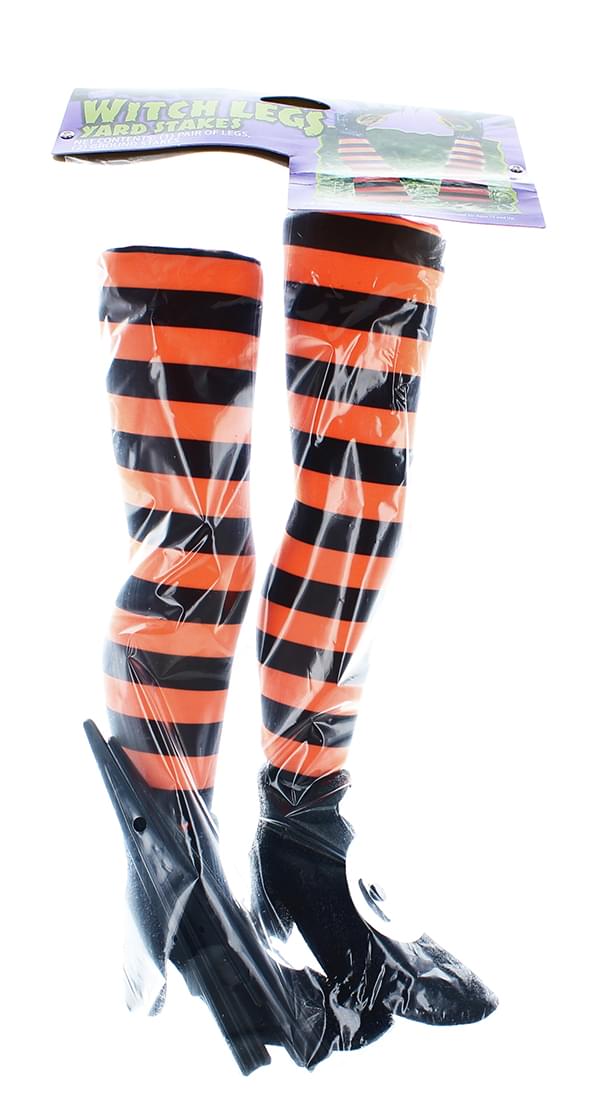 Witch Legs Yard Stakes Orangeblack Halloween Dcor