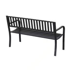 Outdoor Black Metal Garden Bench with 550 lb Max Weight Capacity