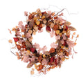 22 Inch  Cream Red Assorted Leaf Wreath