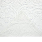 Full Size 100-Percent Cotton Chenille 3-Piece Coverlet Bedspread Set in White