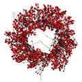24 Inch  Red Snow Berry Wreath