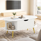 Lift Top Coffee Table with Hidden Compartment and Shelves