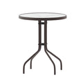 Flash Furniture Bellamy 23.75 Bronze Round Tempered Glass Metal Table