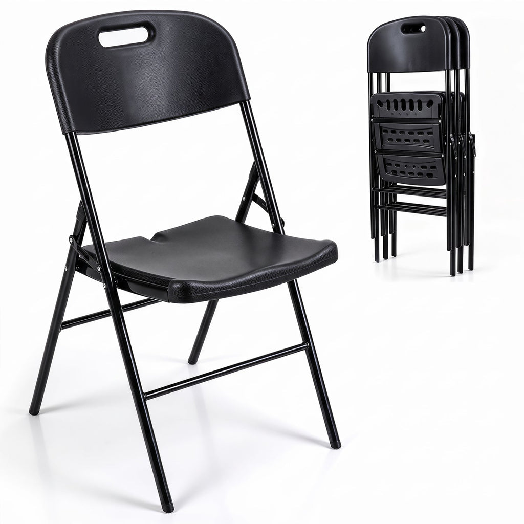 Folding Plastic Chairs 4-Pack, 330 LBS Capacity