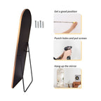 Gold Large Full Length Rounded Leaning Wall or Hanging Mirror
